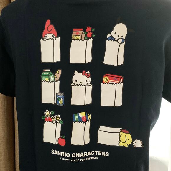 Uniqlo Sanrio Supermarket My Melody Hello Kitty Pochacco T-shirt in Navy - Picture 5 of 11